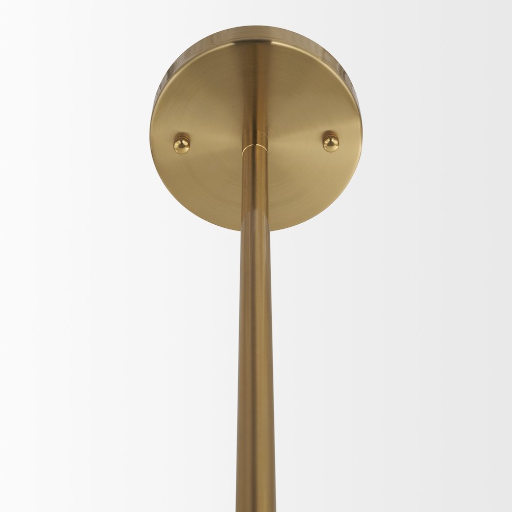 Cybill Brushed Brass White Metal Shade 1-Light Wall Pendant. Picture 7