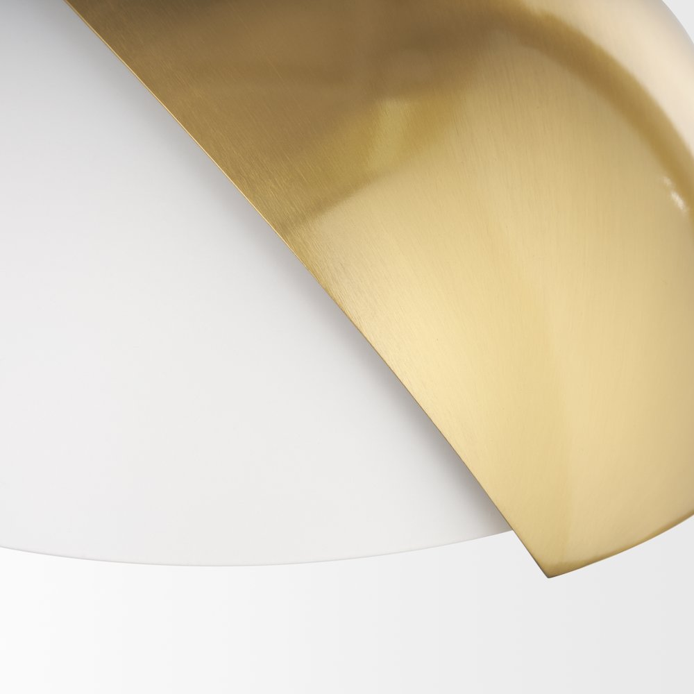 Cybill Brushed Brass White Metal Shade 1-Light Wall Pendant. Picture 9