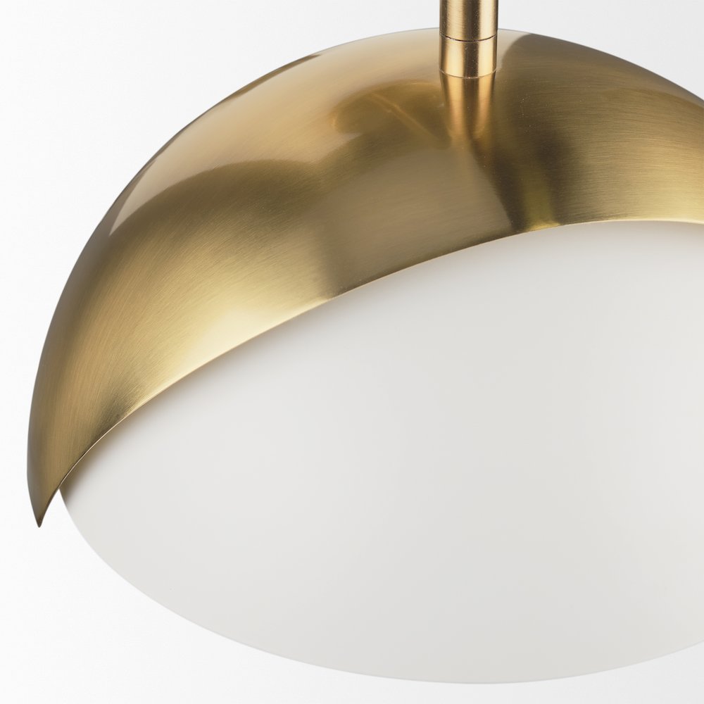 Cybill Brushed Brass White Metal Shade 1-Light Wall Sconce. Picture 7