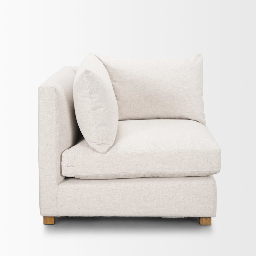 Halston Corner Sectional Piece Oatmeal Performance Fabric. Picture 8