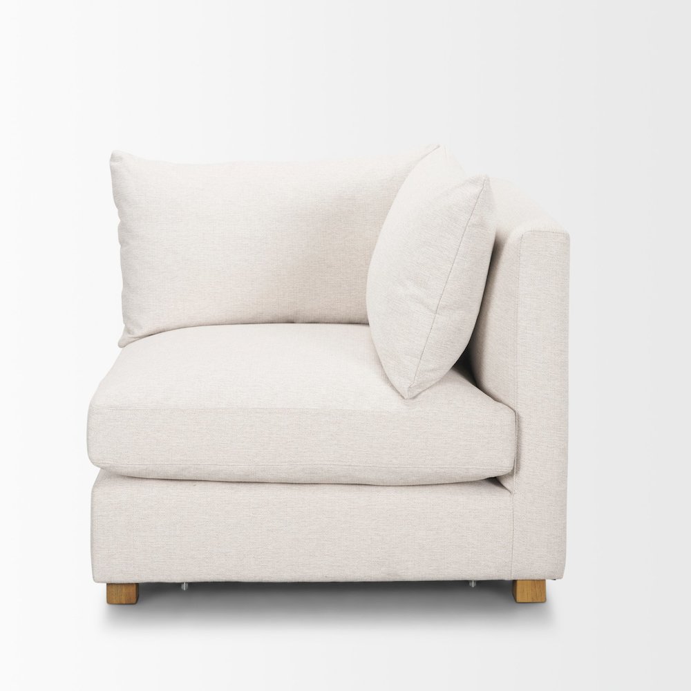 Halston Corner Sectional Piece Oatmeal Performance Fabric. Picture 9