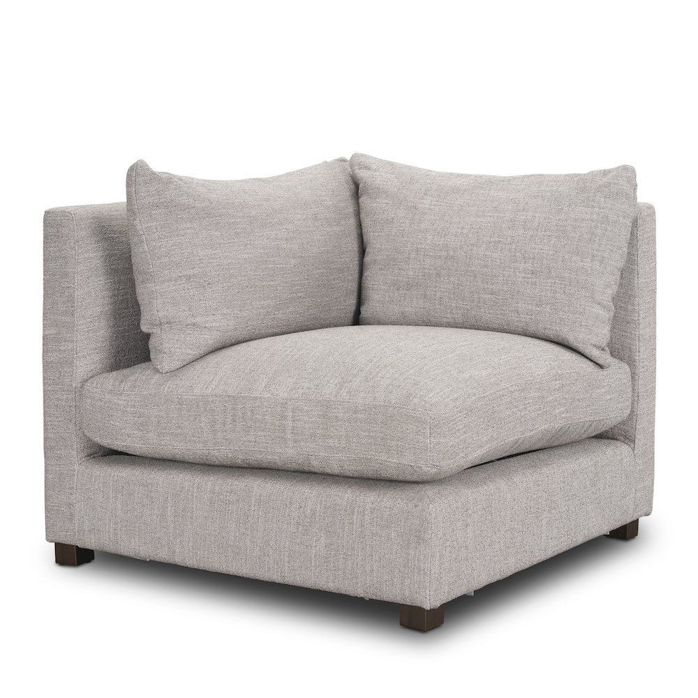 Halston Corner Light Grey Performance Fabric. Picture 1