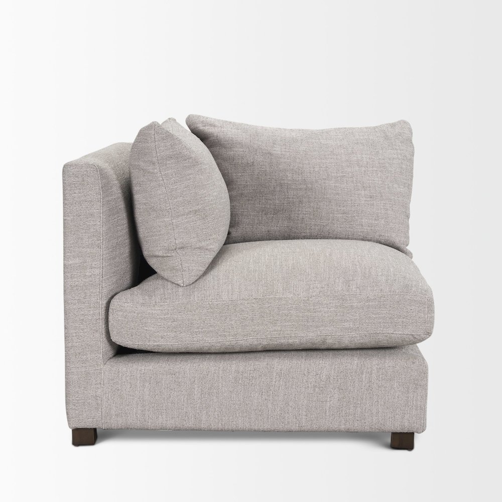 Halston Corner Light Grey Performance Fabric. Picture 6