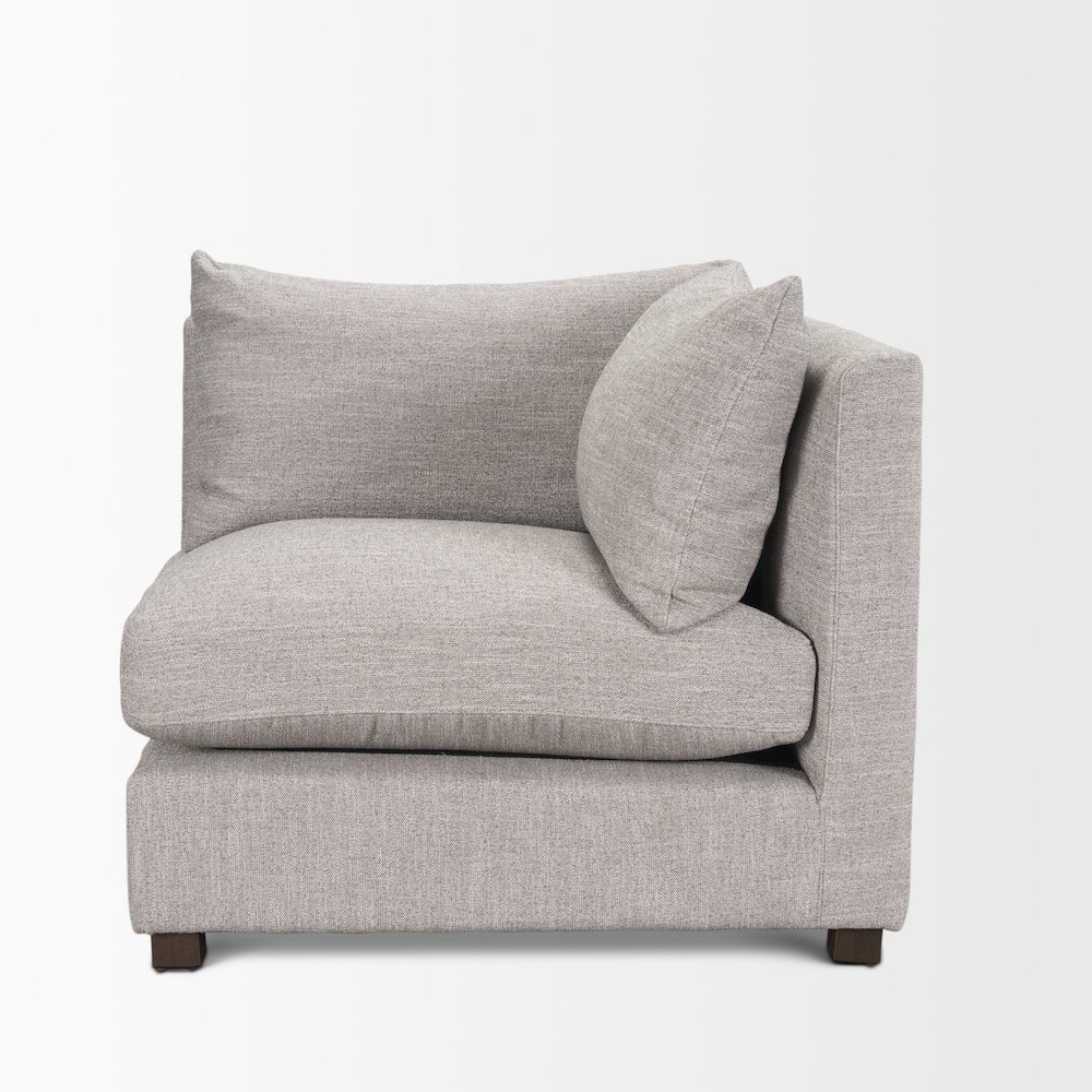 Halston Corner Light Grey Performance Fabric. Picture 7
