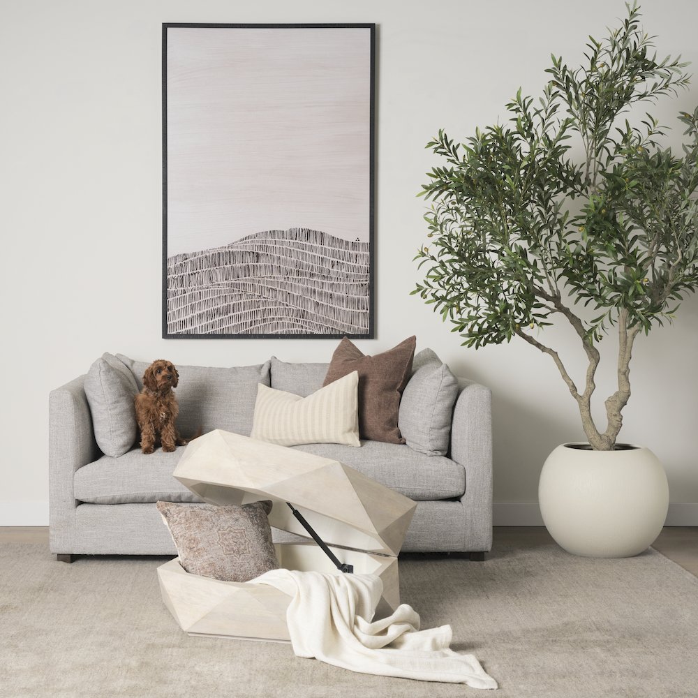 Halston Arm Pillow Light Gray Performance Fabric. Picture 3