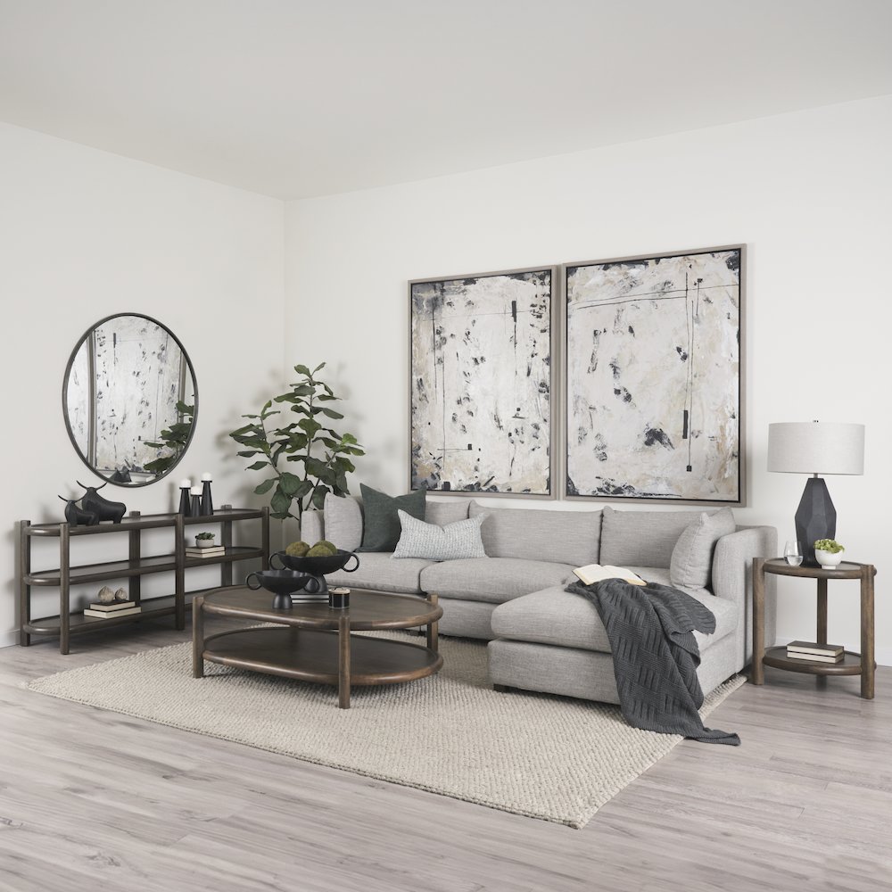 Halston Arm Pillow Light Gray Performance Fabric. Picture 5