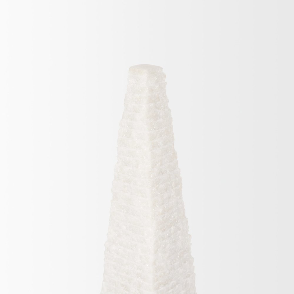 Pyramis White Rough Marble Obelisk 13". Picture 6