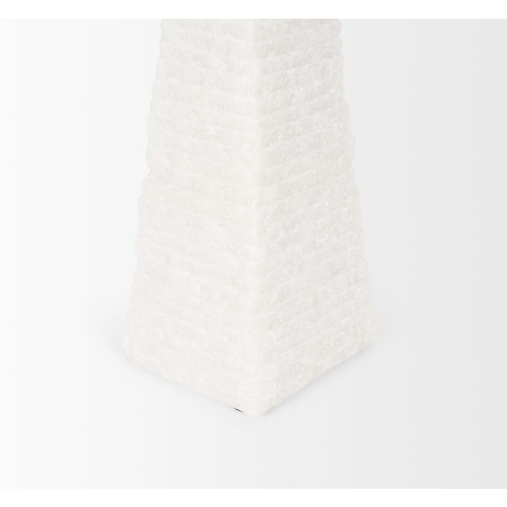 Pyramis White Rough Marble Obelisk 13". Picture 8