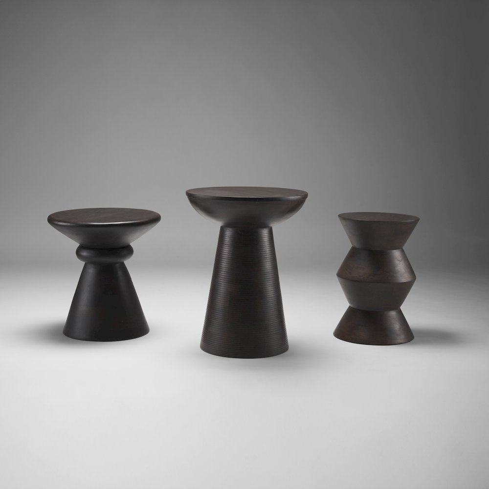 Dark Brown Wood Pedestal Accent Table. Picture 3
