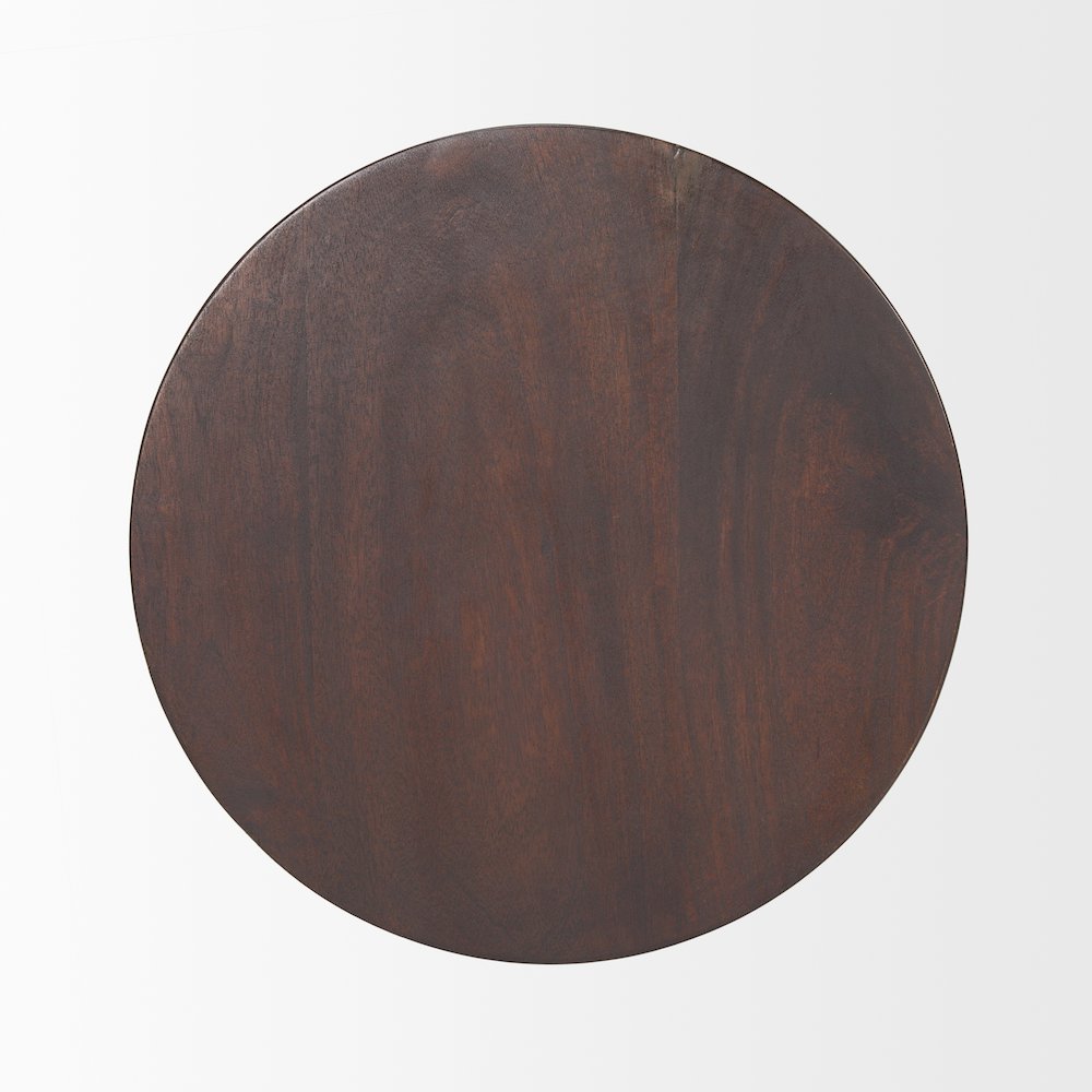 Dark Brown Wood Pedestal Accent Table. Picture 6