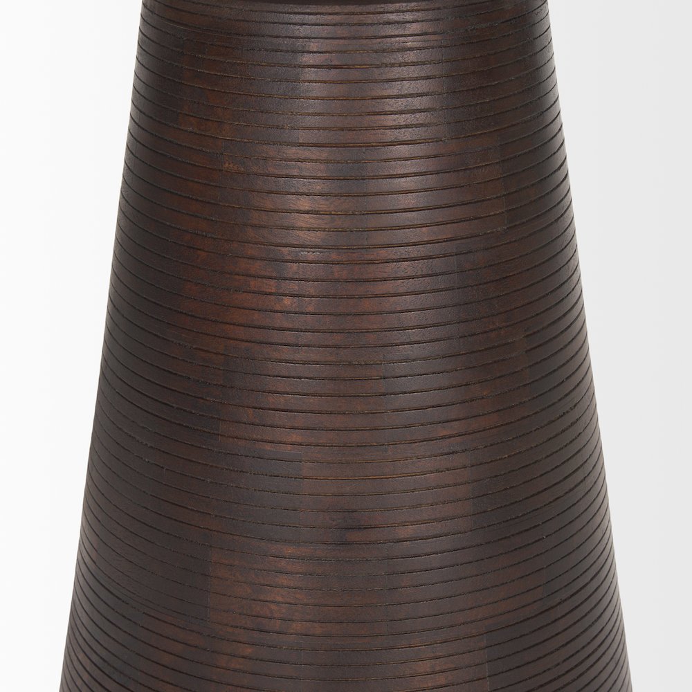 Dark Brown Wood Pedestal Accent Table. Picture 8