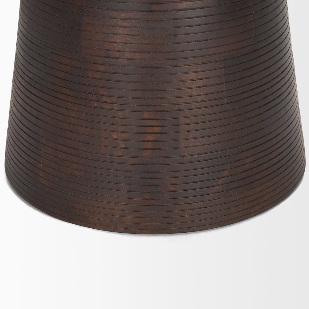 Dark Brown Wood Pedestal Accent Table. Picture 9