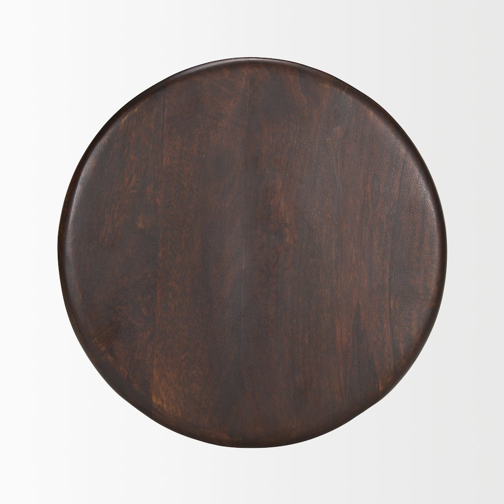 Dark Brown Wood Pedestal Accent Table. Picture 6