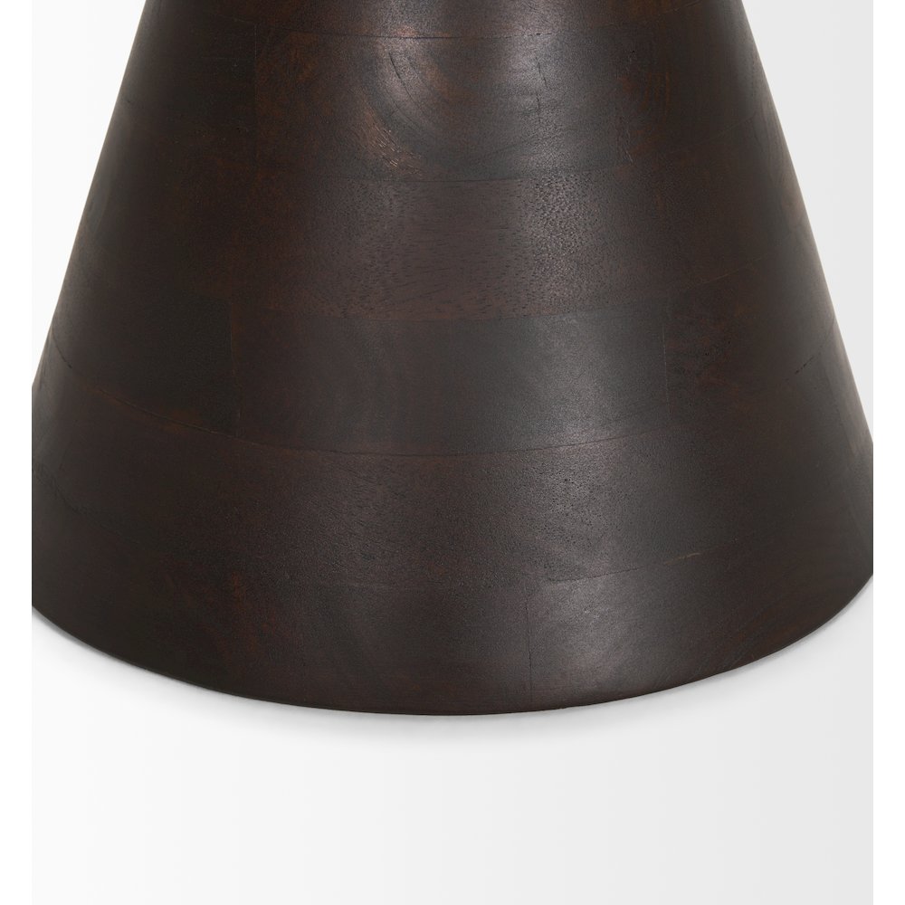 Dark Brown Wood Pedestal Accent Table. Picture 9
