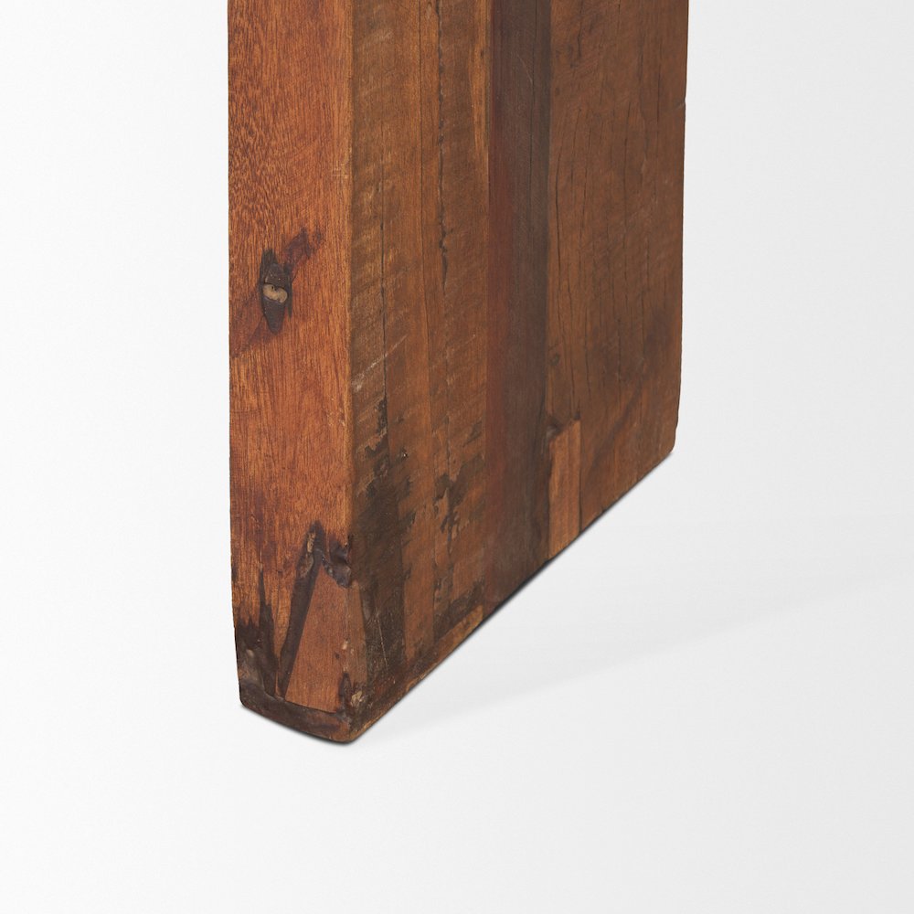 Rustic Brown Reclaimed Wood Console Table. Picture 2
