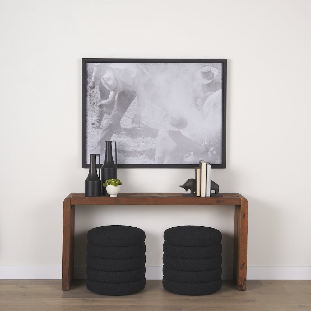 Rustic Brown Reclaimed Wood Console Table. Picture 3