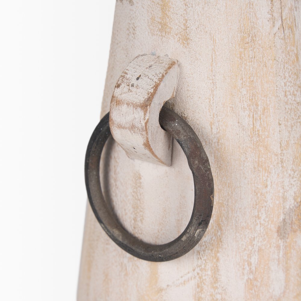 Monique Small Light Brown Handles Wood Pot. Picture 7