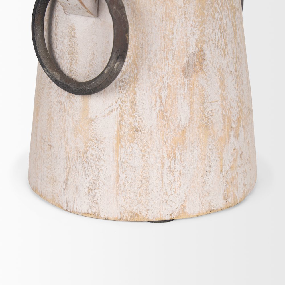 Monique Small Light Brown Handles Wood Pot. Picture 8