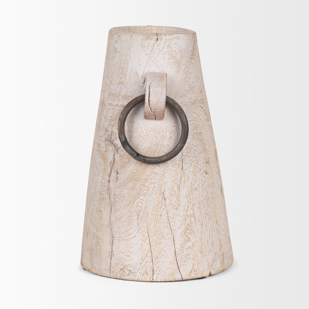 Monique Large Light Brown Handles Wood Pot. Picture 4