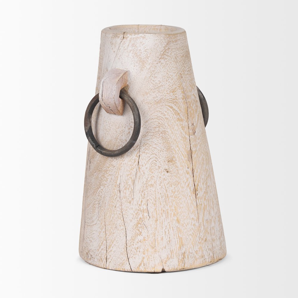 Monique Large Light Brown Handles Wood Pot. Picture 5