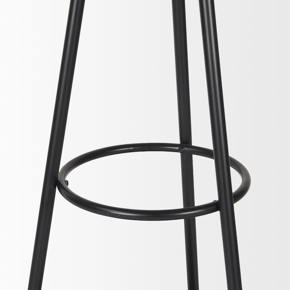 Matte Black Metal Two Metal Shelves Coat Rack. Picture 6