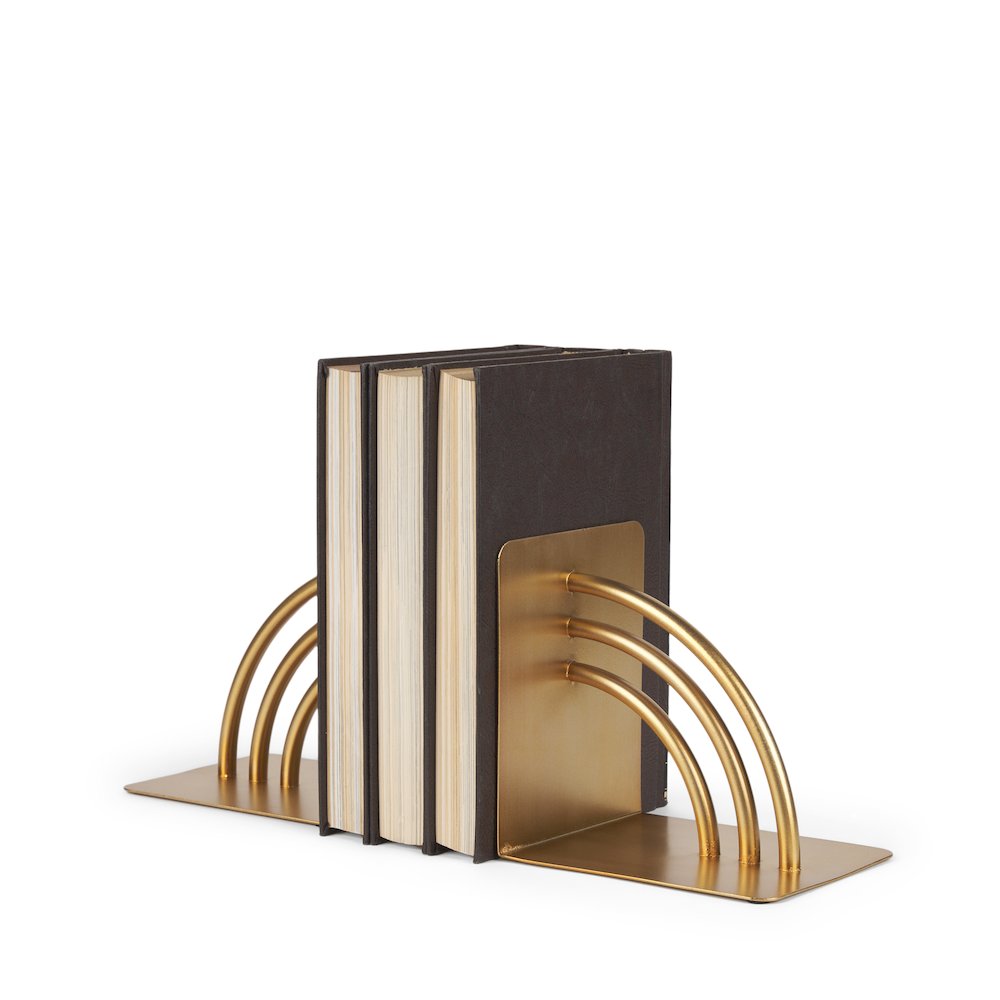 Gold Metal Bookends. Picture 1