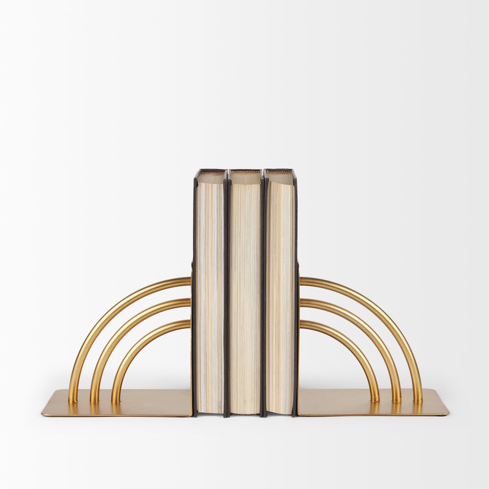 Gold Metal Bookends. Picture 2