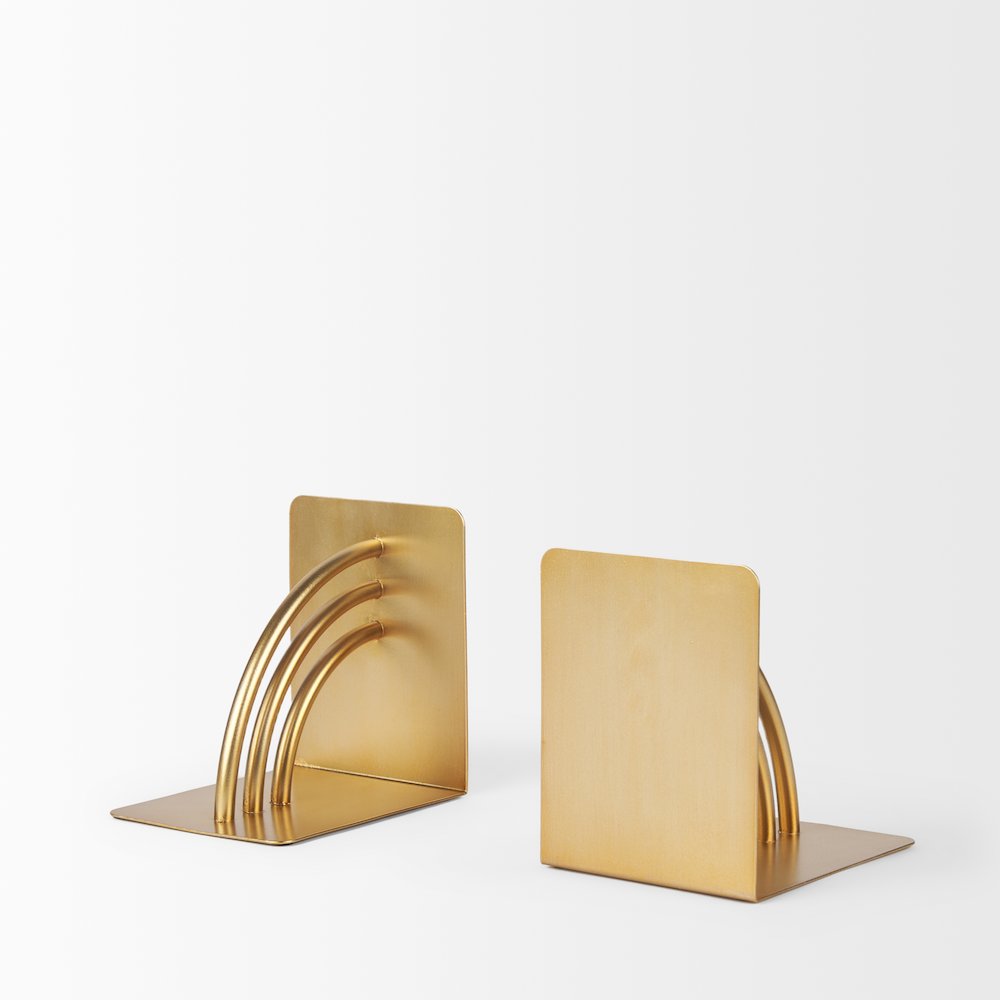 Gold Metal Bookends. Picture 5