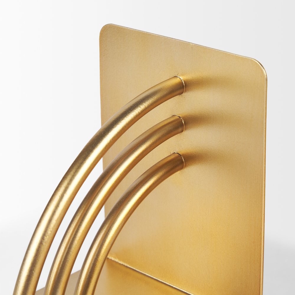 Gold Metal Bookends. Picture 6