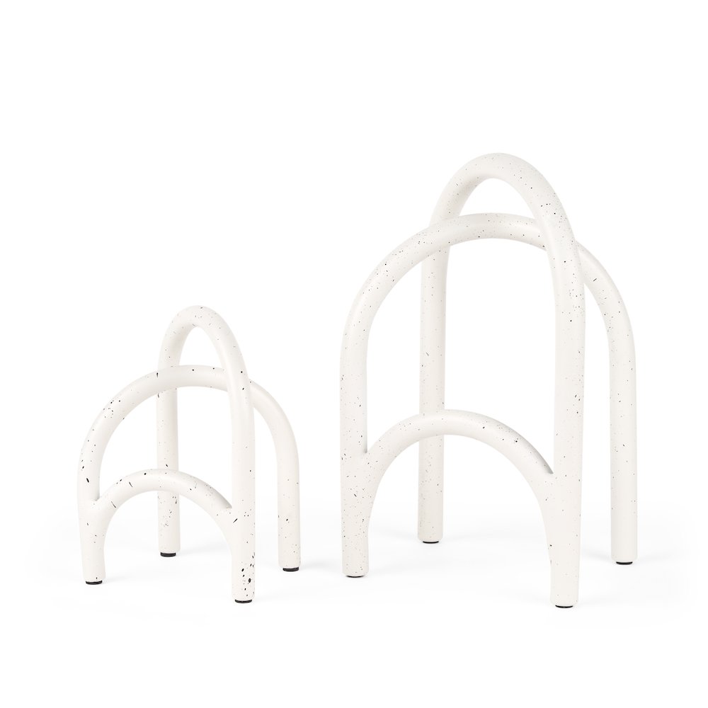 Springe White & Gray Speckled Arch Decorative Object (Set of 2). Picture 1