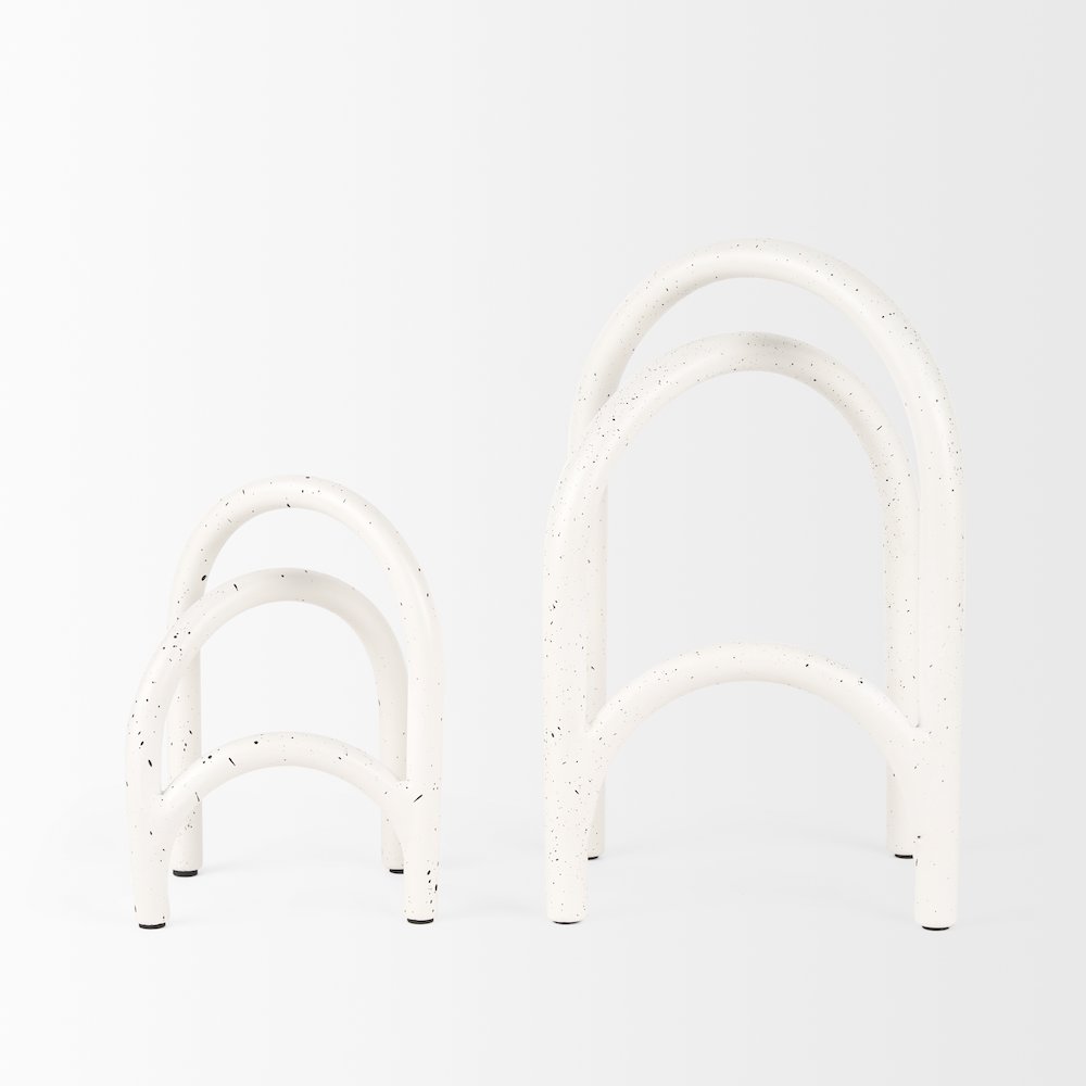 Springe White & Gray Speckled Arch Decorative Object (Set of 2). Picture 3