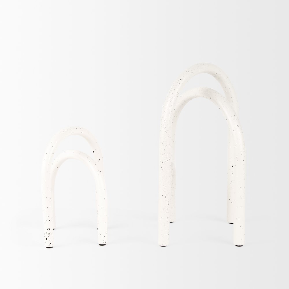 Springe White & Gray Speckled Arch Decorative Object (Set of 2). Picture 4