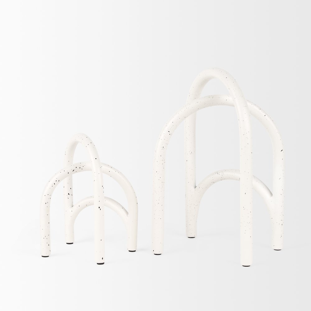 Springe White & Gray Speckled Arch Decorative Object (Set of 2). Picture 6