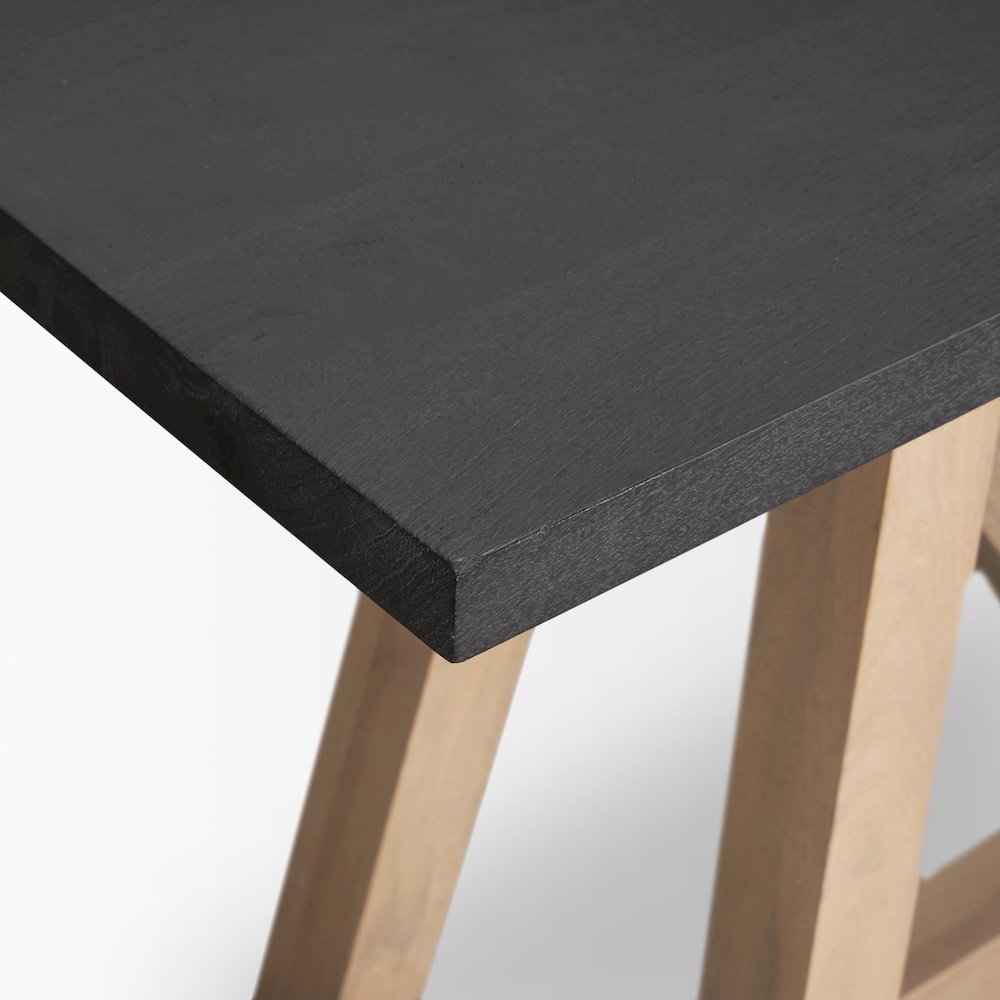 Two-Toned Black And Brown Wood Angular Leg Console Table. Picture 6