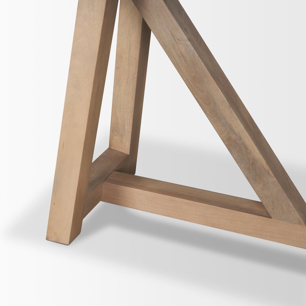 Two-Toned Black And Brown Wood Angular Leg Console Table. Picture 7