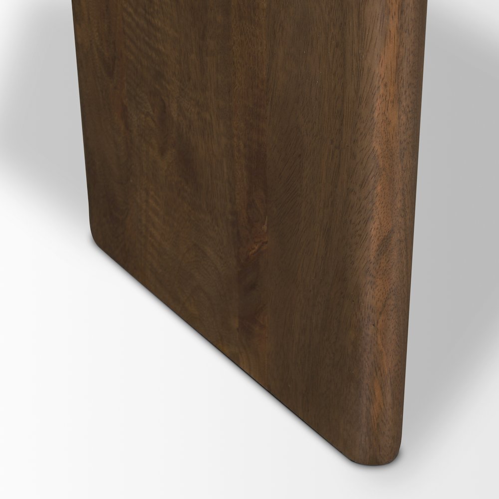 Dark Brown Wood White Marble Coffee Table. Picture 2