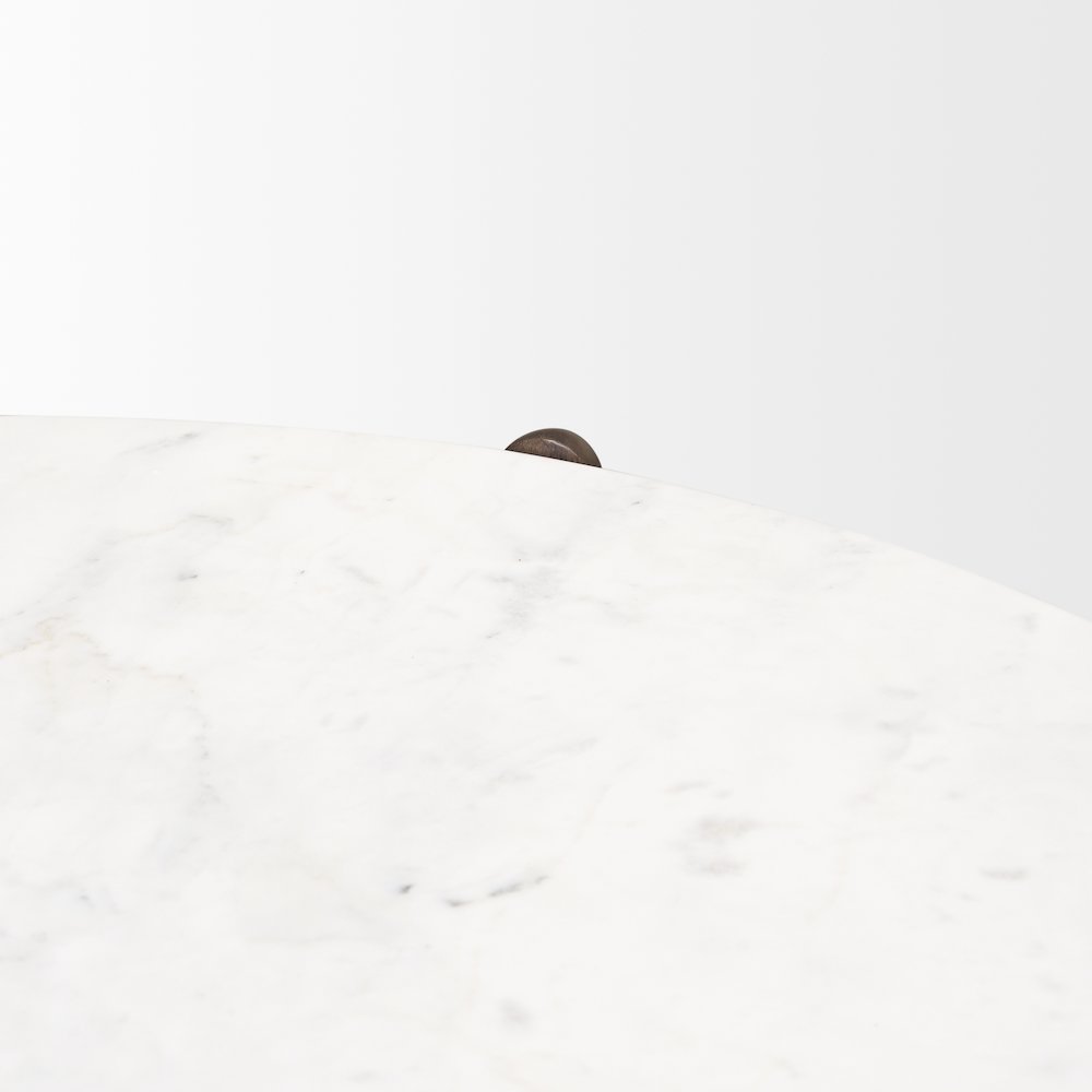 Dark Brown Wood White Marble Coffee Table. Picture 9