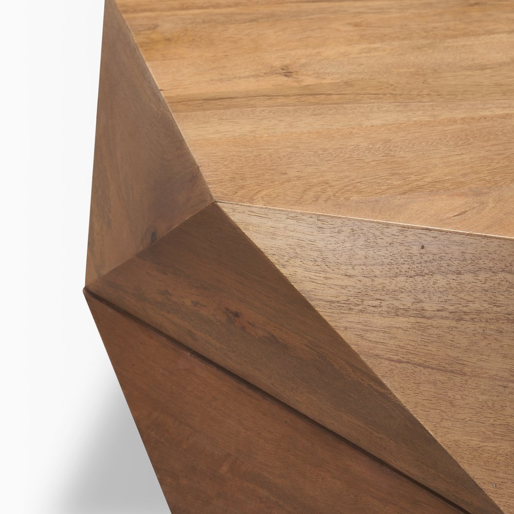 Hexagonal Hinged Solid Wood Top And Base Coffee Table. Picture 2