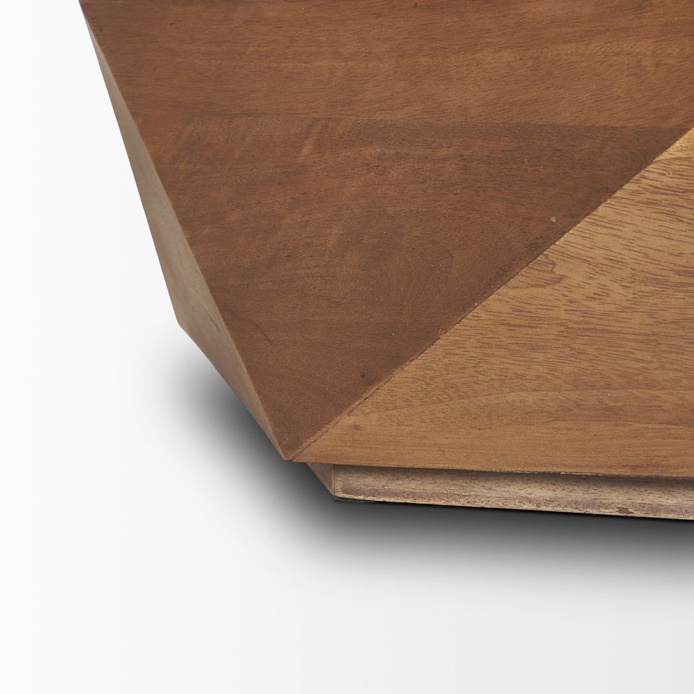 Hexagonal Hinged Solid Wood Top And Base Coffee Table. Picture 3
