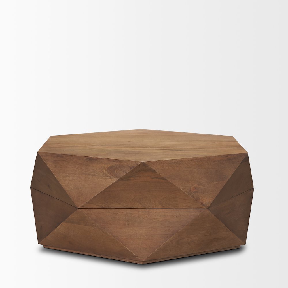 Hexagonal Hinged Solid Wood Top And Base Coffee Table. Picture 8