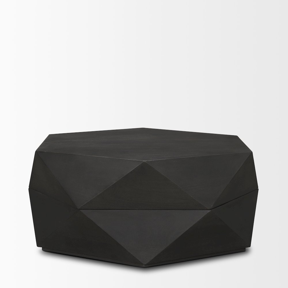 Hexagonal Hinged Solid Wood Top And Base Coffee Table. Picture 8