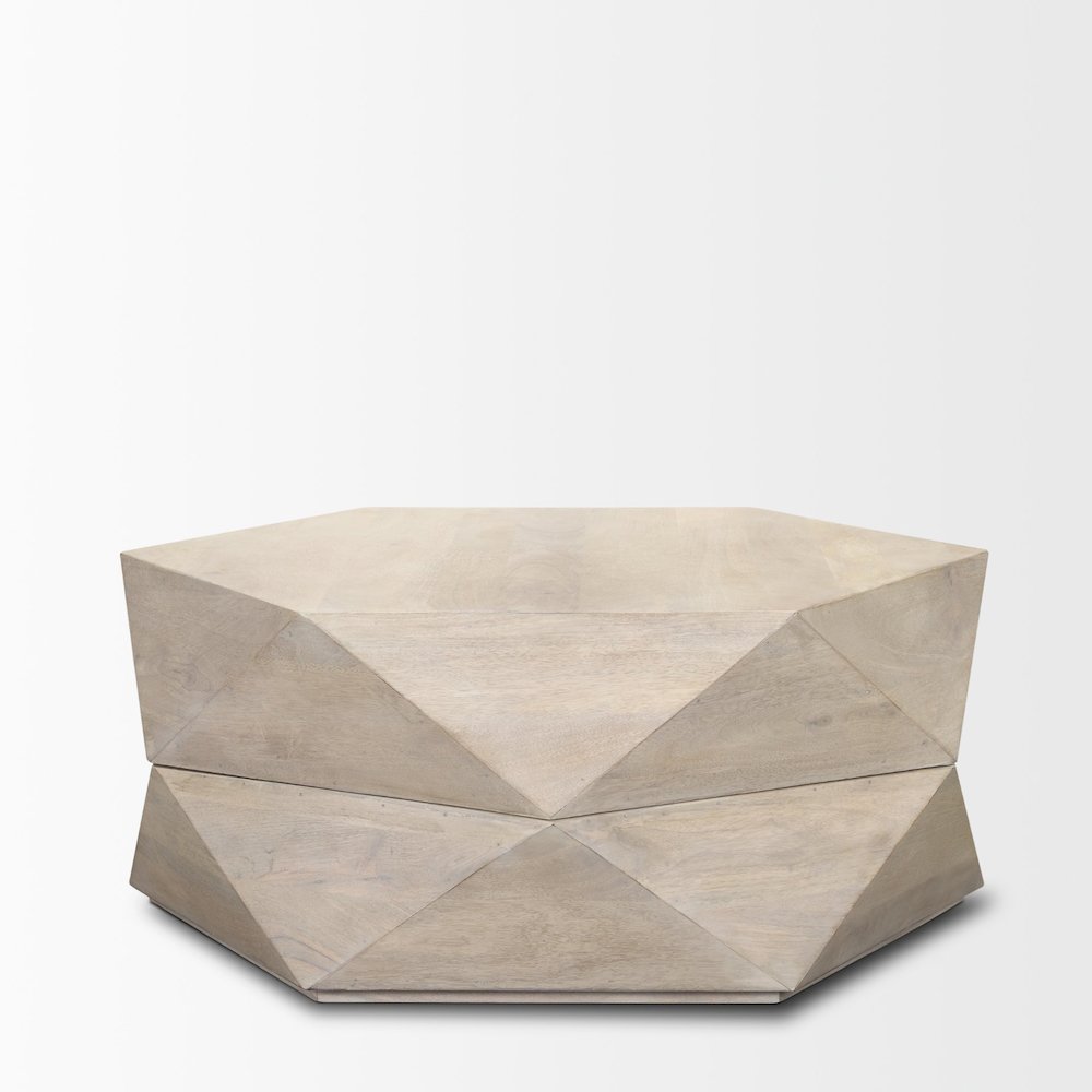 Hexagonal Hinged Solid Wood Top And Base Coffee Table. Picture 9