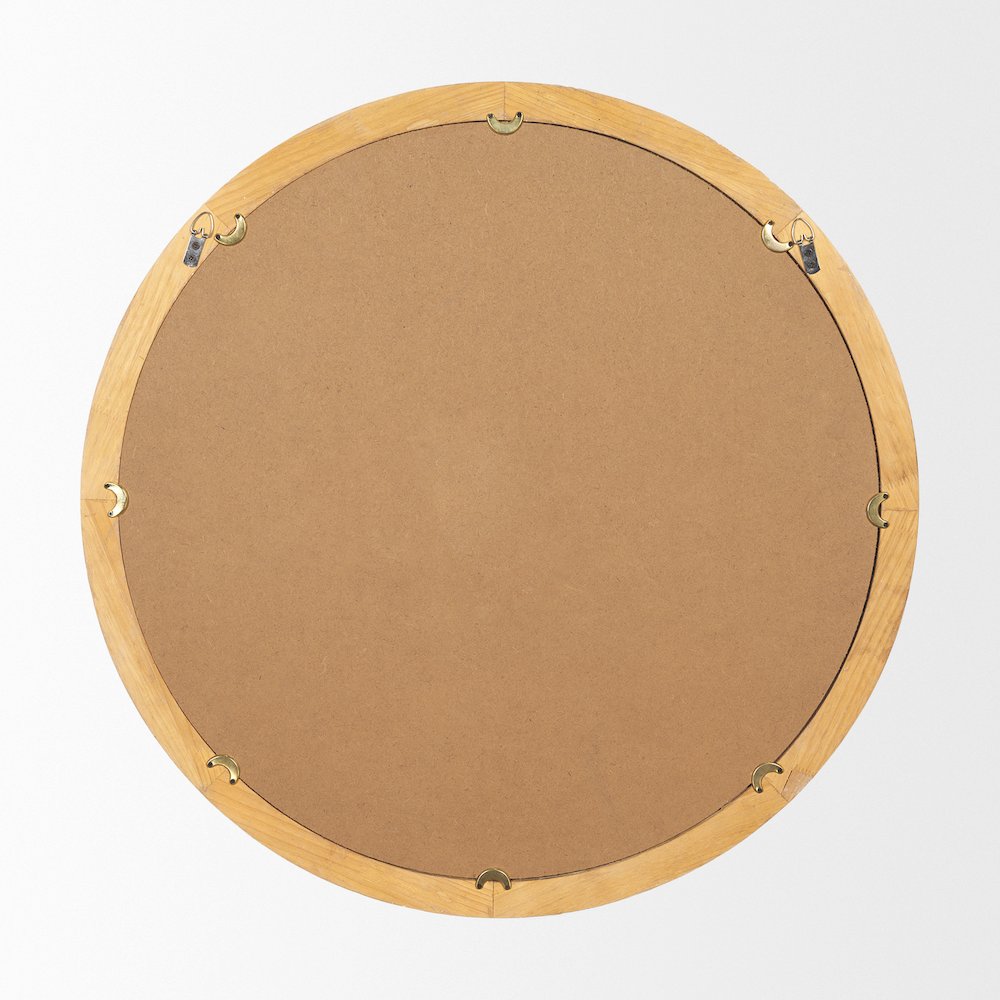Roan Light Brown Wood Beaded Wall Mirror. Picture 5