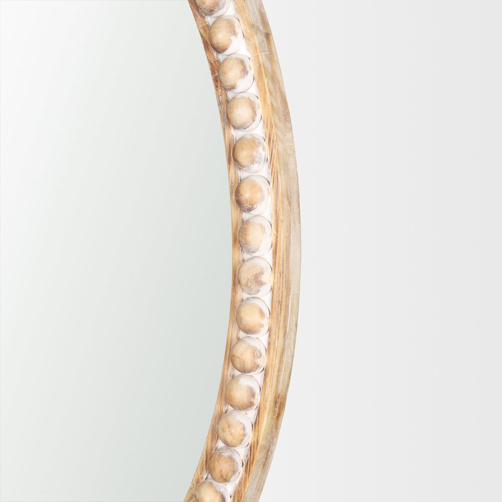 Roan Light Brown Wood Beaded Wall Mirror. Picture 6