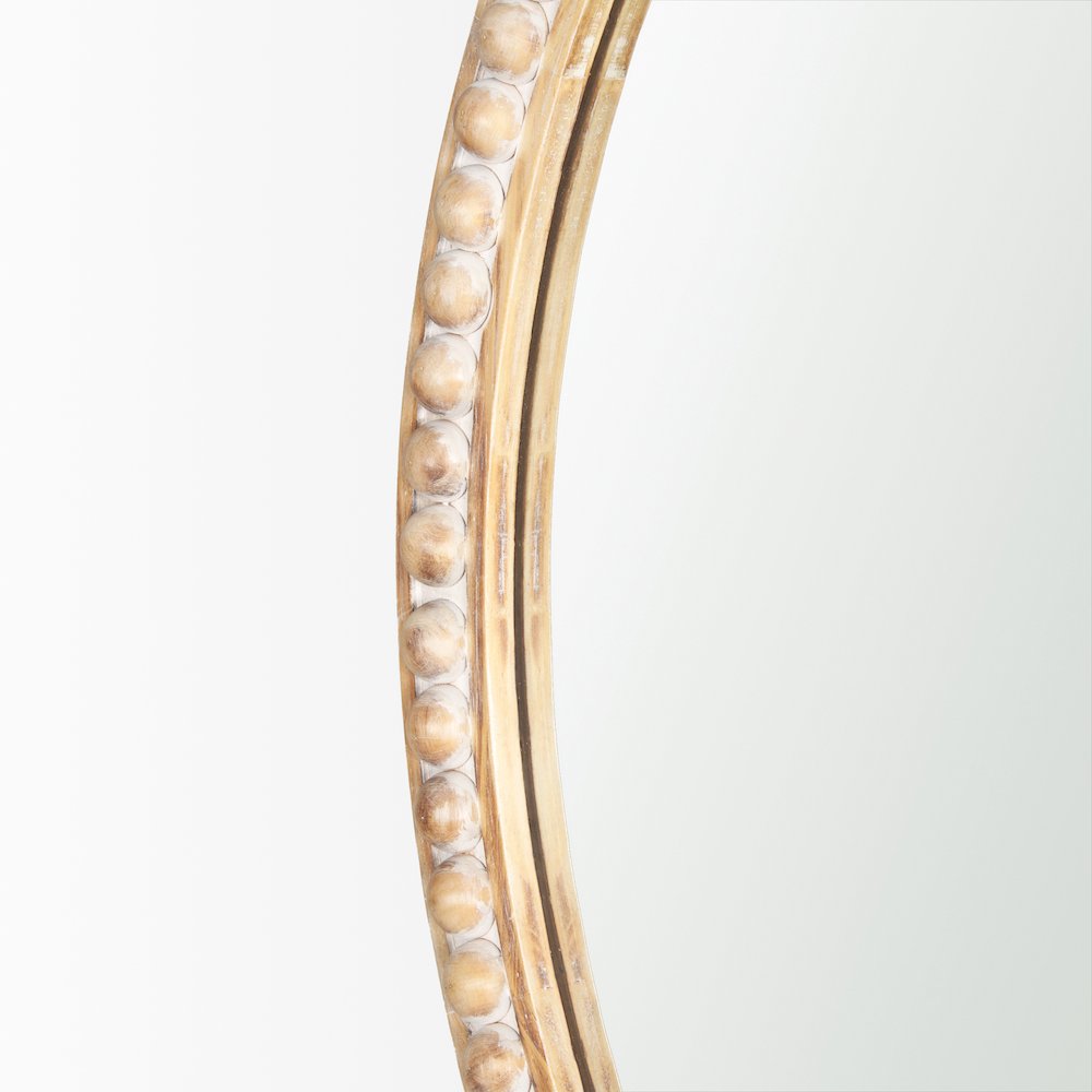 Roan Light Brown Wood Beaded Wall Mirror. Picture 7