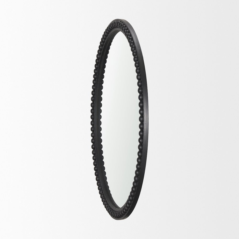 Roan Black Wood Beaded Wall Mirror. Picture 4