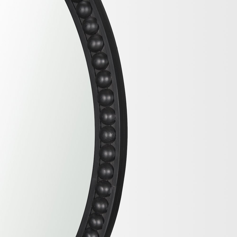 Roan Black Wood Beaded Wall Mirror. Picture 6