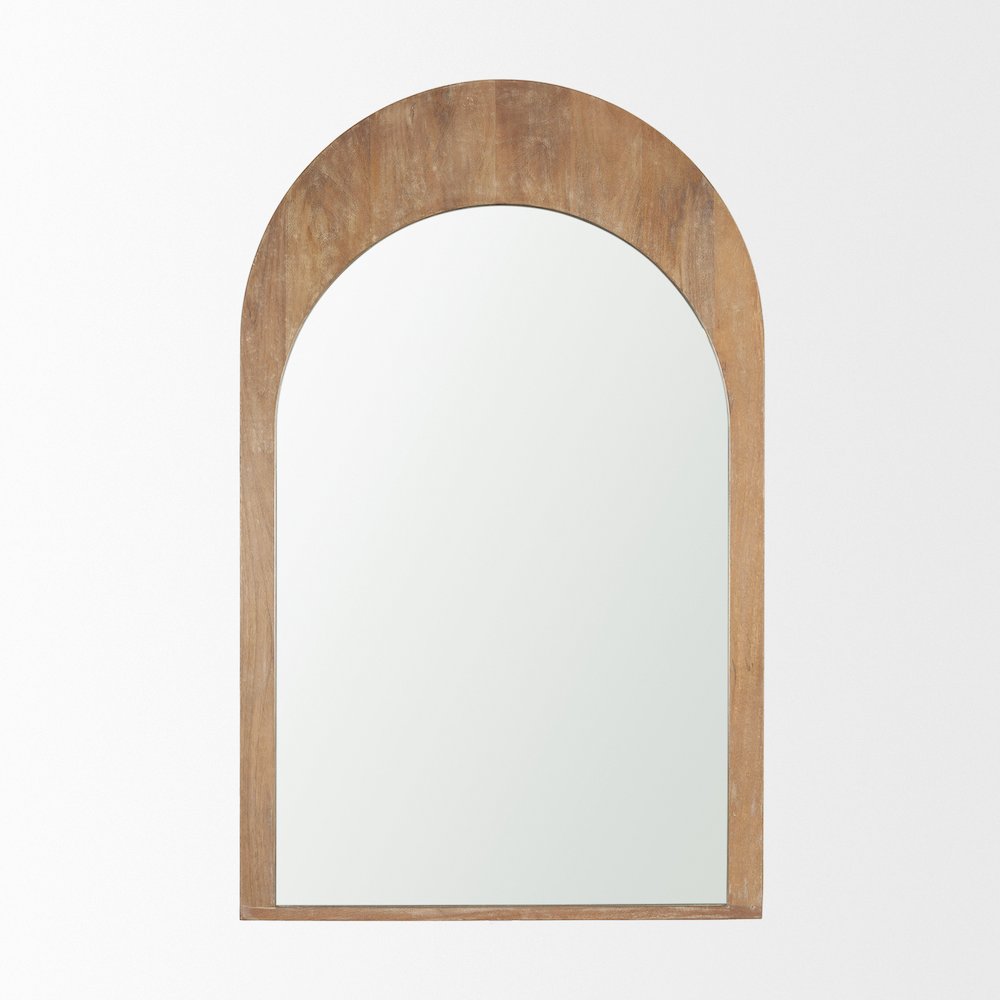 Celeste Light Brown Wood Medium Arched Mirror. Picture 2