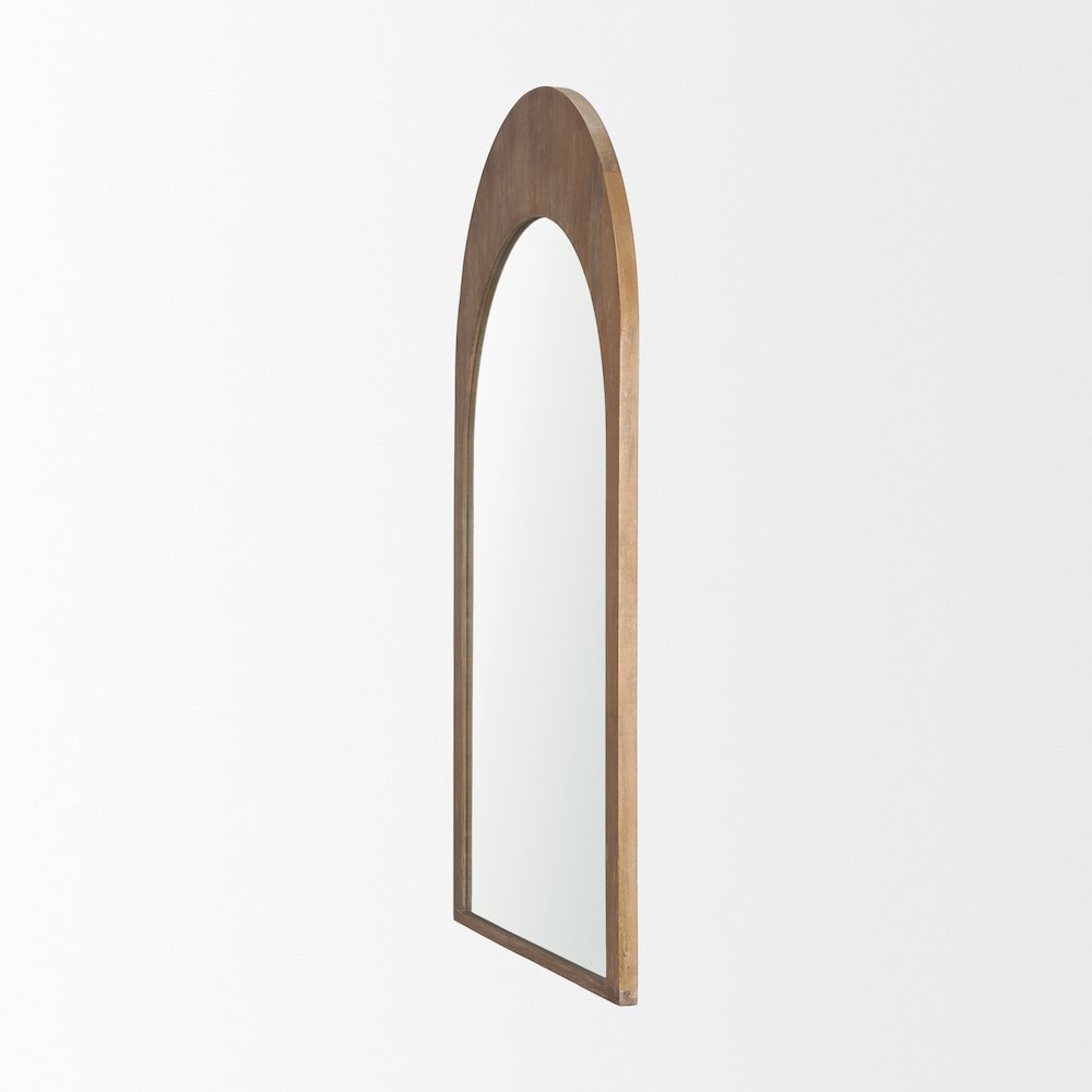 Celeste Light Brown Wood Medium Arched Mirror. Picture 3