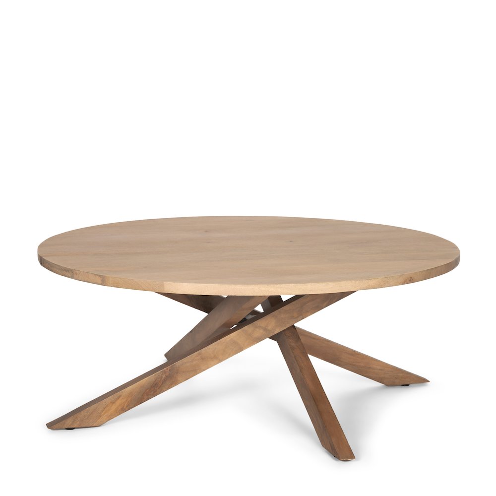 Light Brown Wood Coffee Table. Picture 1